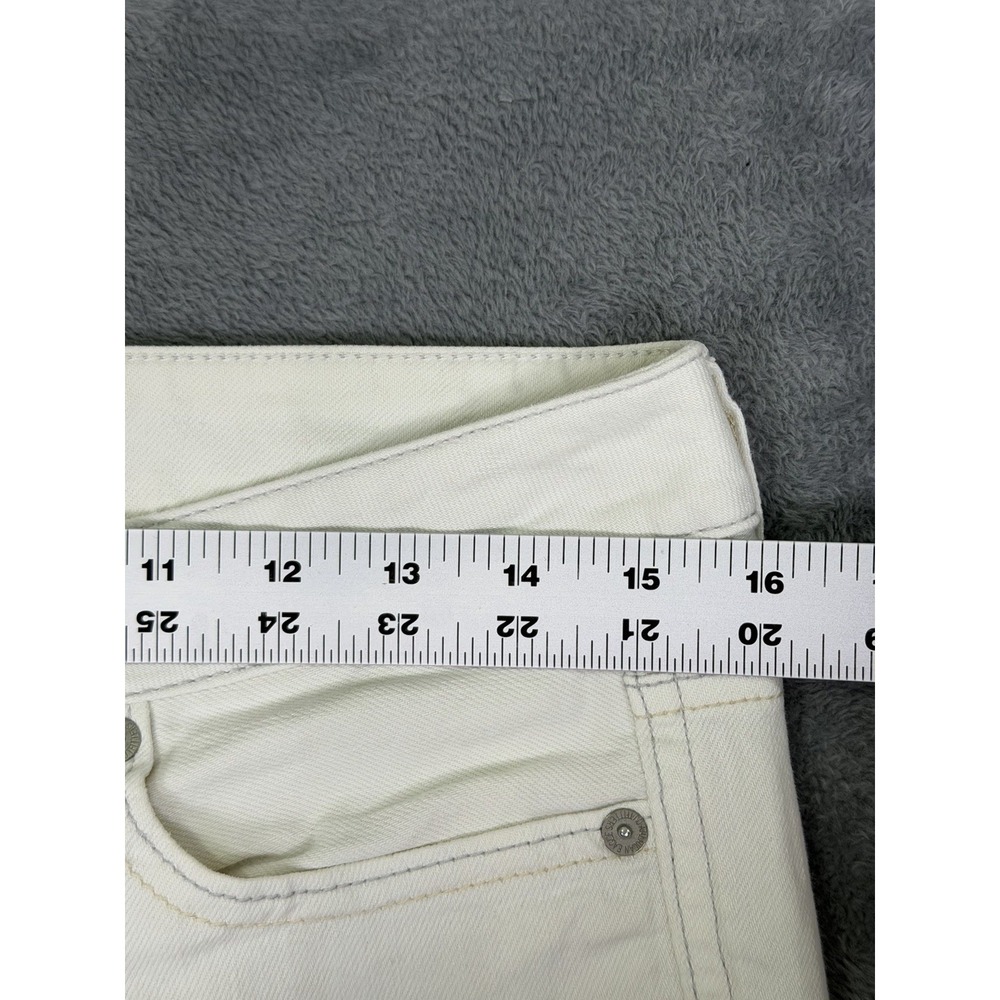 American Eagle Jeans Womens‎ 2 White Denim Boy Fit Distressed Crop Low Rise - Picture 3 of 9